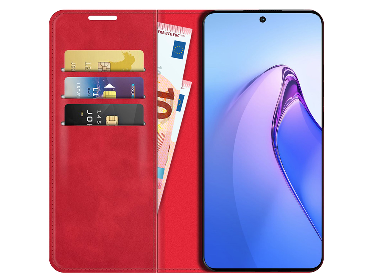 Just in Case Slim Wallet Case Rood - Oppo Reno8 Pro hoesje