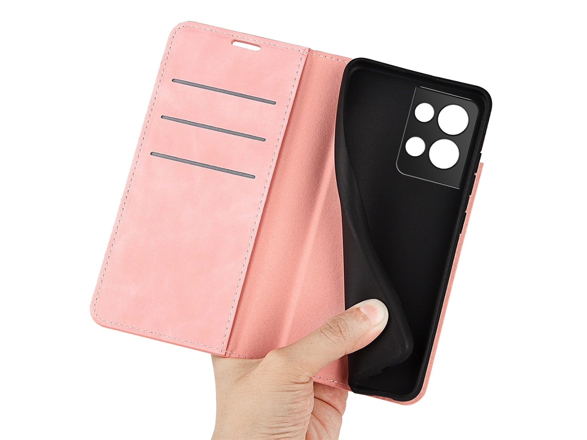 Just in Case Slim Wallet Case Roze - Oppo Reno8 Pro hoesje