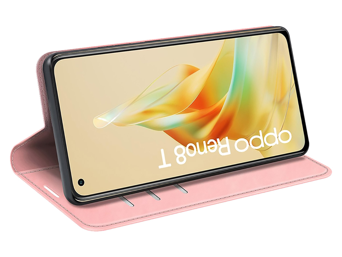 Just in Case Slim Wallet Case Roze - Oppo Reno8 T hoesje