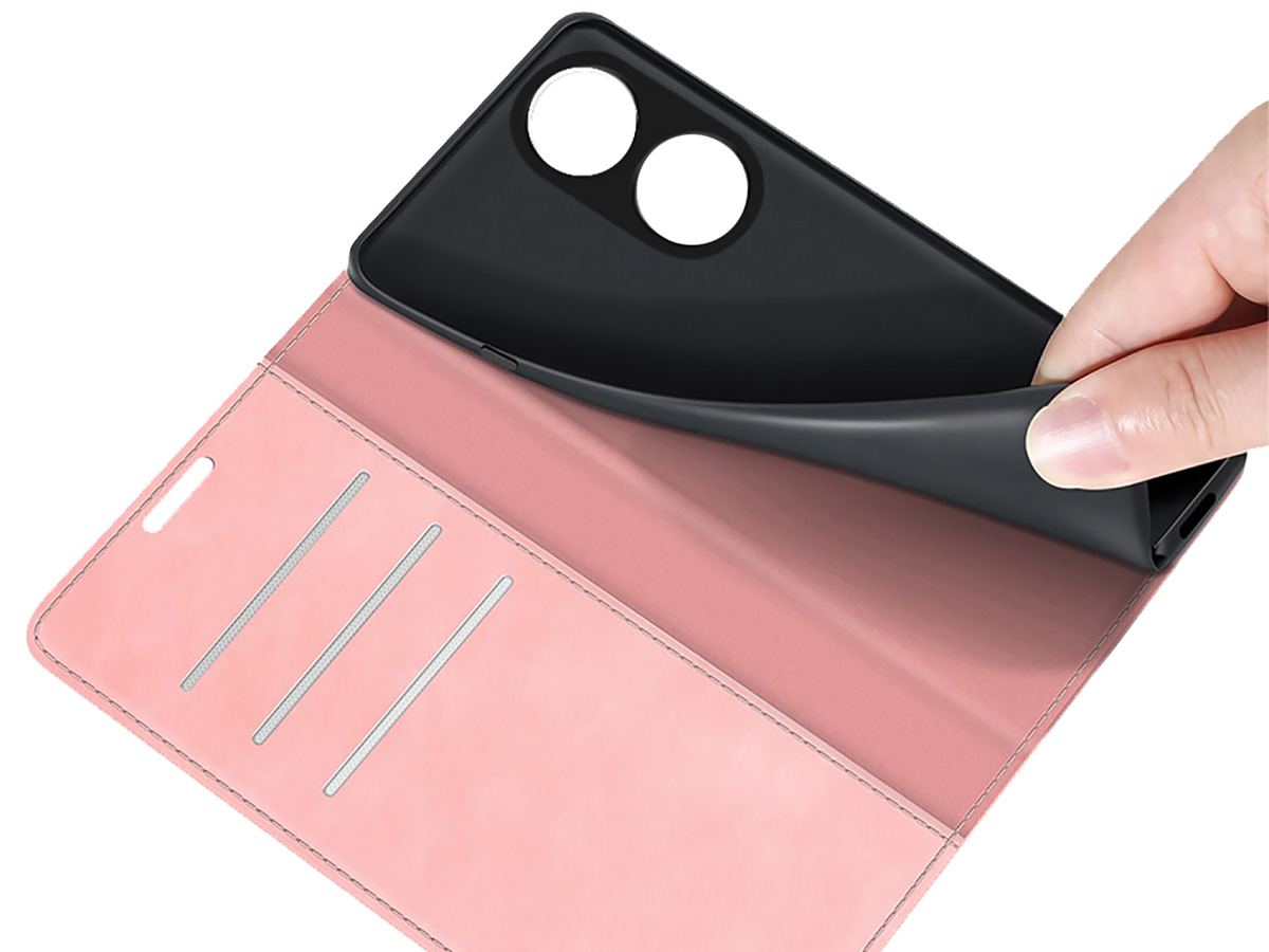 Just in Case Slim Wallet Case Roze - Oppo Reno8 T hoesje