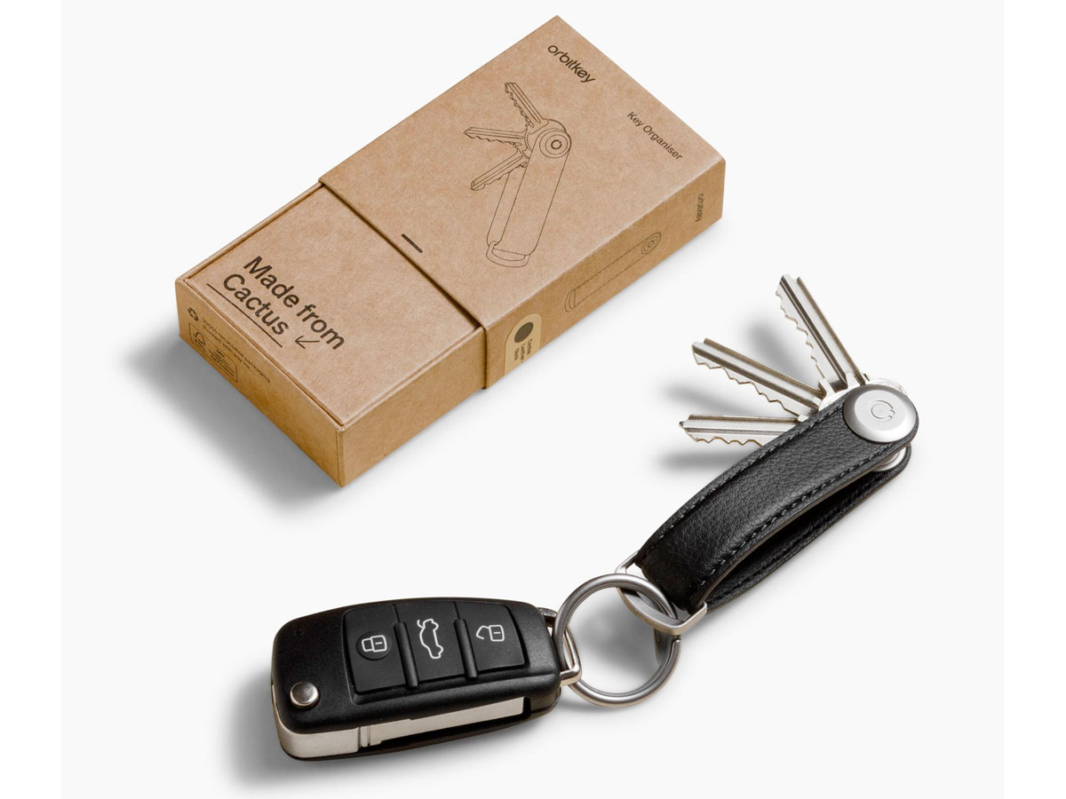 Orbitkey Key Organiser Cactus Leather - Zwart