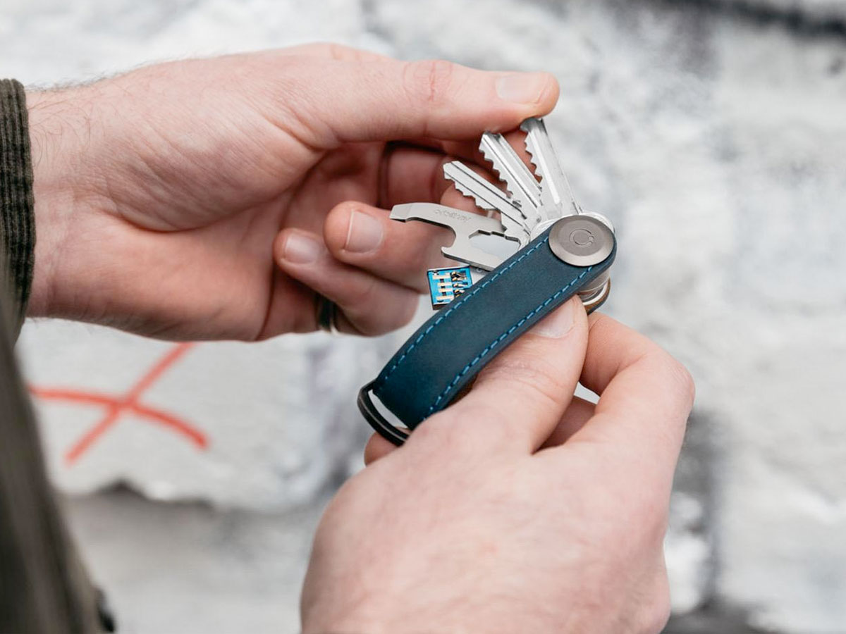 Orbitkey Key Organiser Crazy Horse - Marine Blue