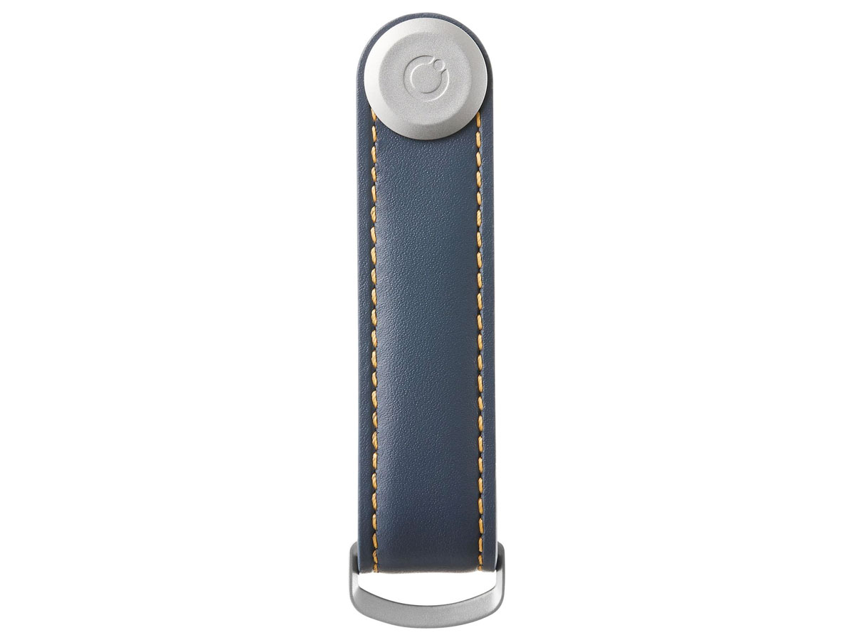 Orbitkey Key Organiser Leather - Navy met Tan Stiksel