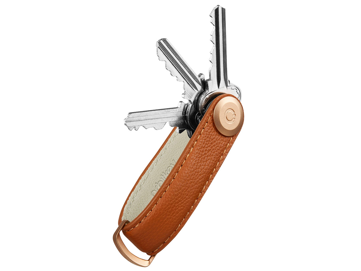 Orbitkey Key Organiser Pebbled Leather - Amber