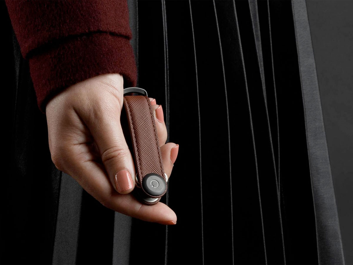 Orbitkey Key Organiser Saffiano Leather - Dark Cherry