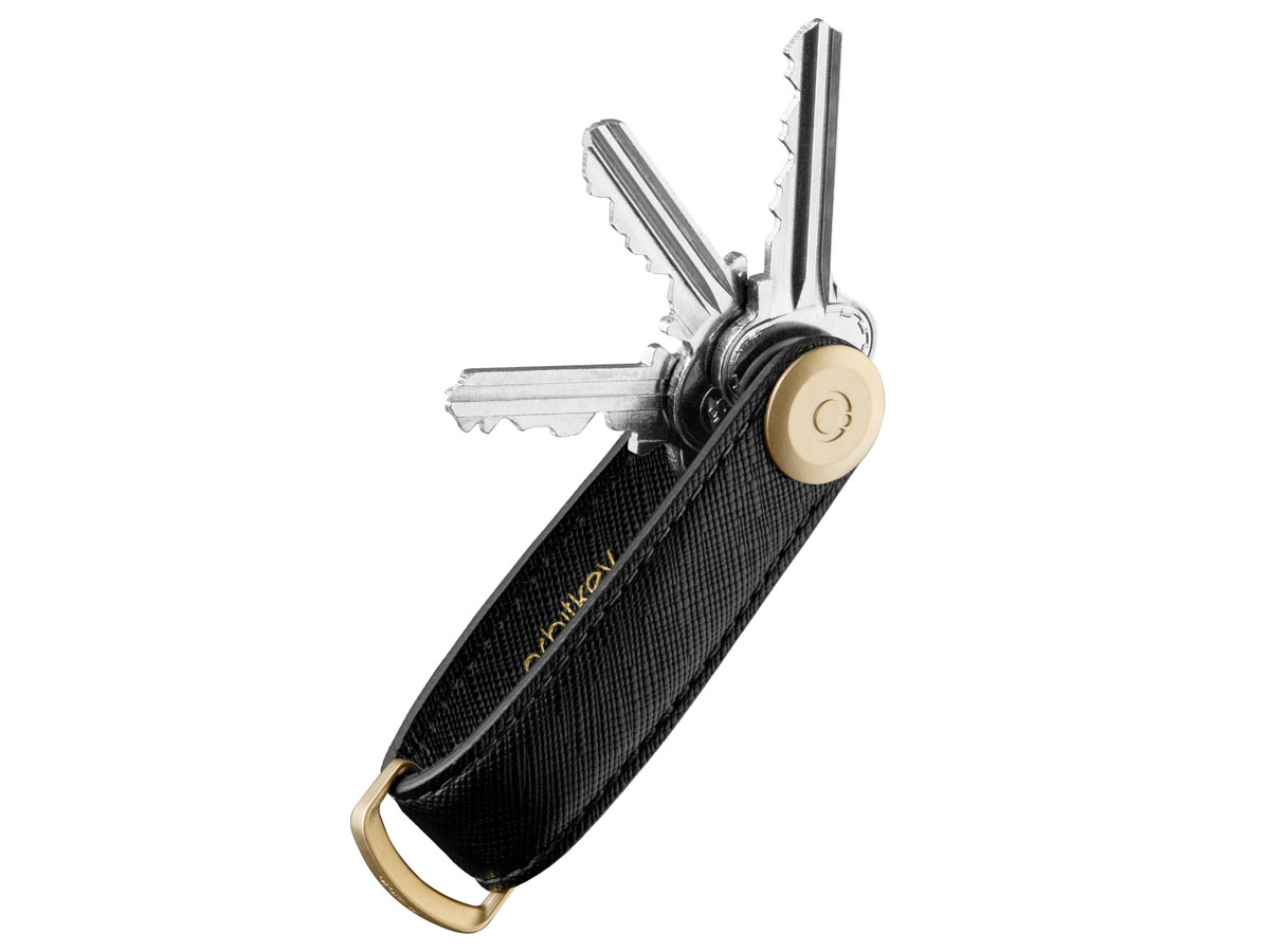 Orbitkey Key Organiser Saffiano Leather - Liquorice Black