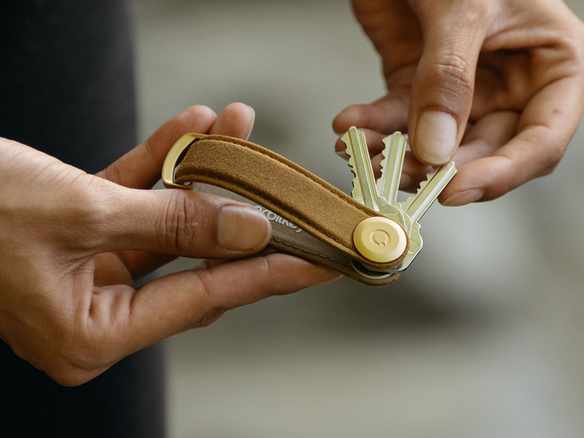 Orbitkey Key Organiser Waxed Canvas - Golden Sand