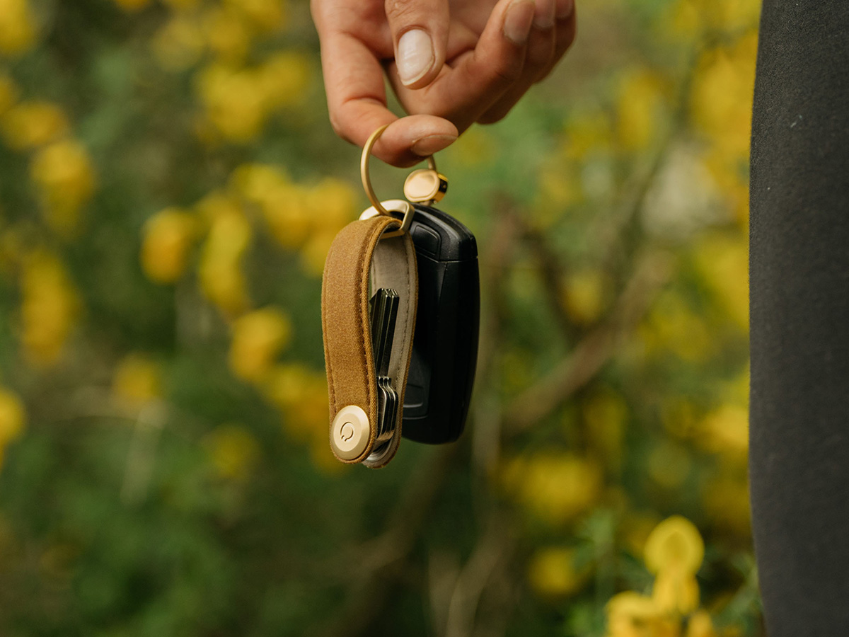 Orbitkey Key Organiser Waxed Canvas - Golden Sand