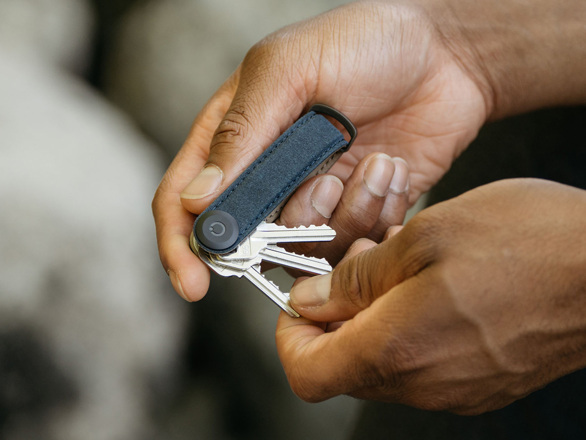 Orbitkey Key Organiser Waxed Canvas - Navy Blue