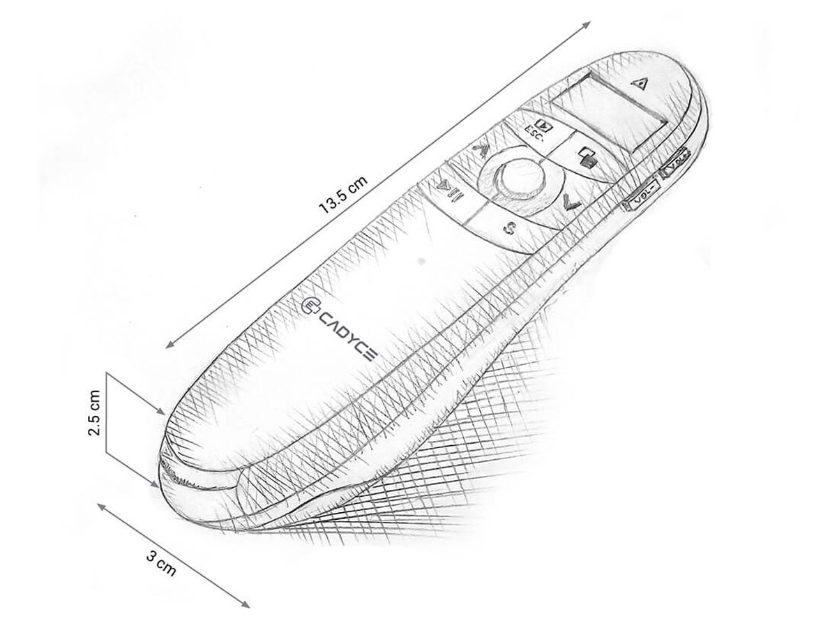 Cadyce Wireless Presenter Pointer met LCD Display Timer