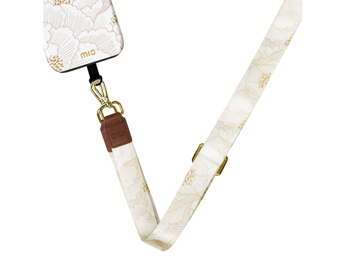 MIO Lanyard White Roses - Universeel Smartphone Nekkoord