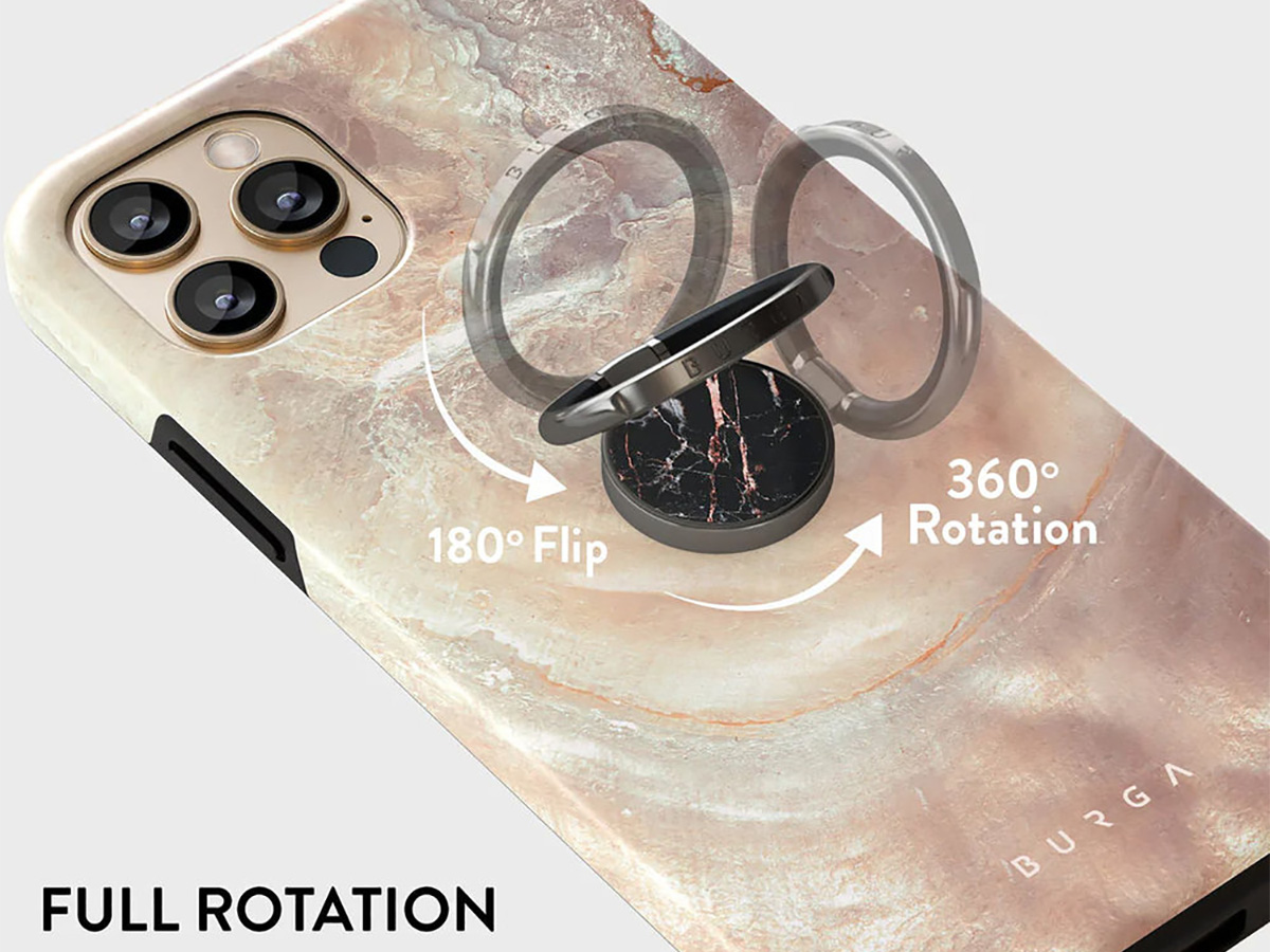 Burga Phone Ring Holder Rose Gold Marble - Smartphone Ring en Stand