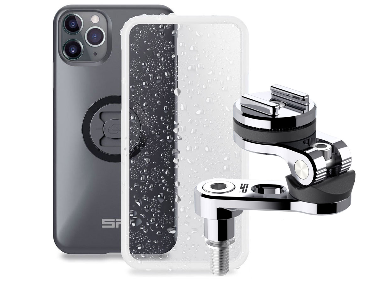 SP-Connect Bar Clamp Bundle Chrome - iPhone 11 Pro Max/Xs Max Motorhouder 