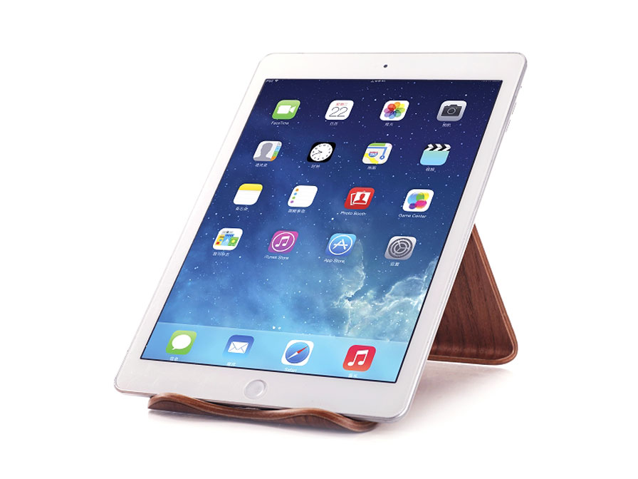 Houten iPad Tablet Stand Standaard Walnoot