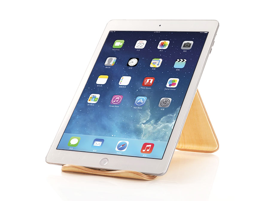 Terugspoelen vlotter stroomkring Houten Design iPad Tablet Stand Standaard | Berk