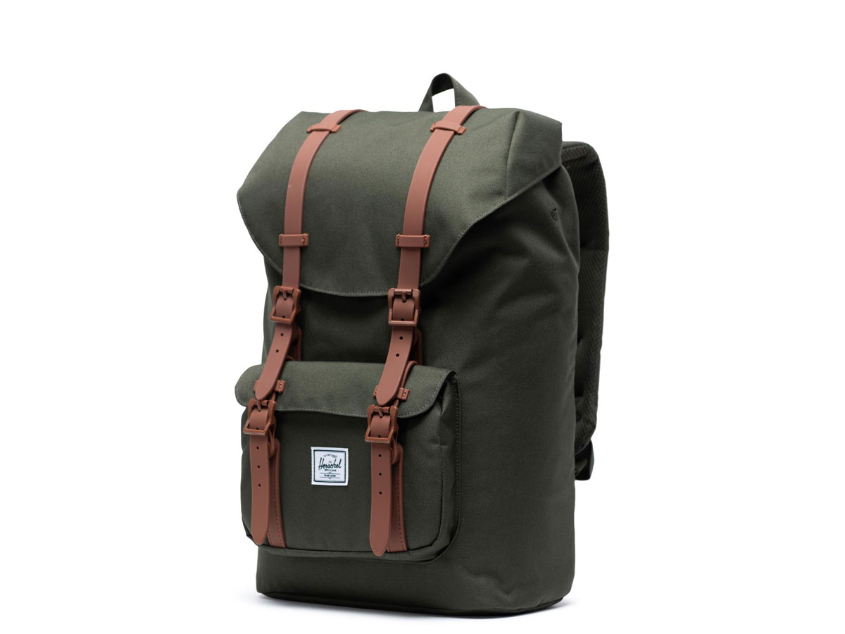 Herschel Supply Co. Little America Rugzak - Dark Olive Saddle Brown (Mid)