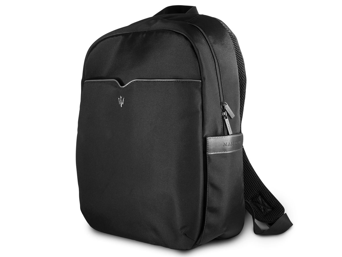 Maserati Slim Backpack Black/Silver - Rugzak Laptoptas