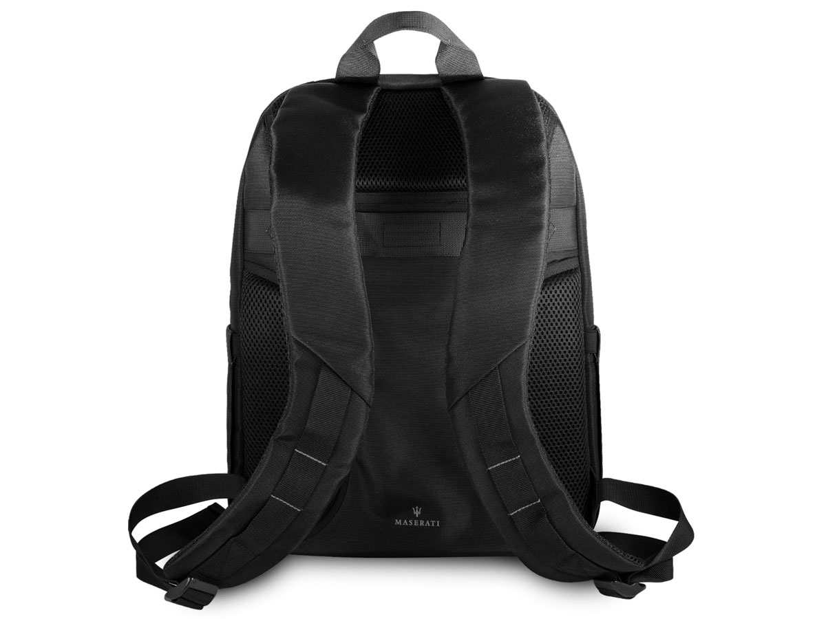 Maserati Slim Backpack Black/Silver - Rugzak Laptoptas