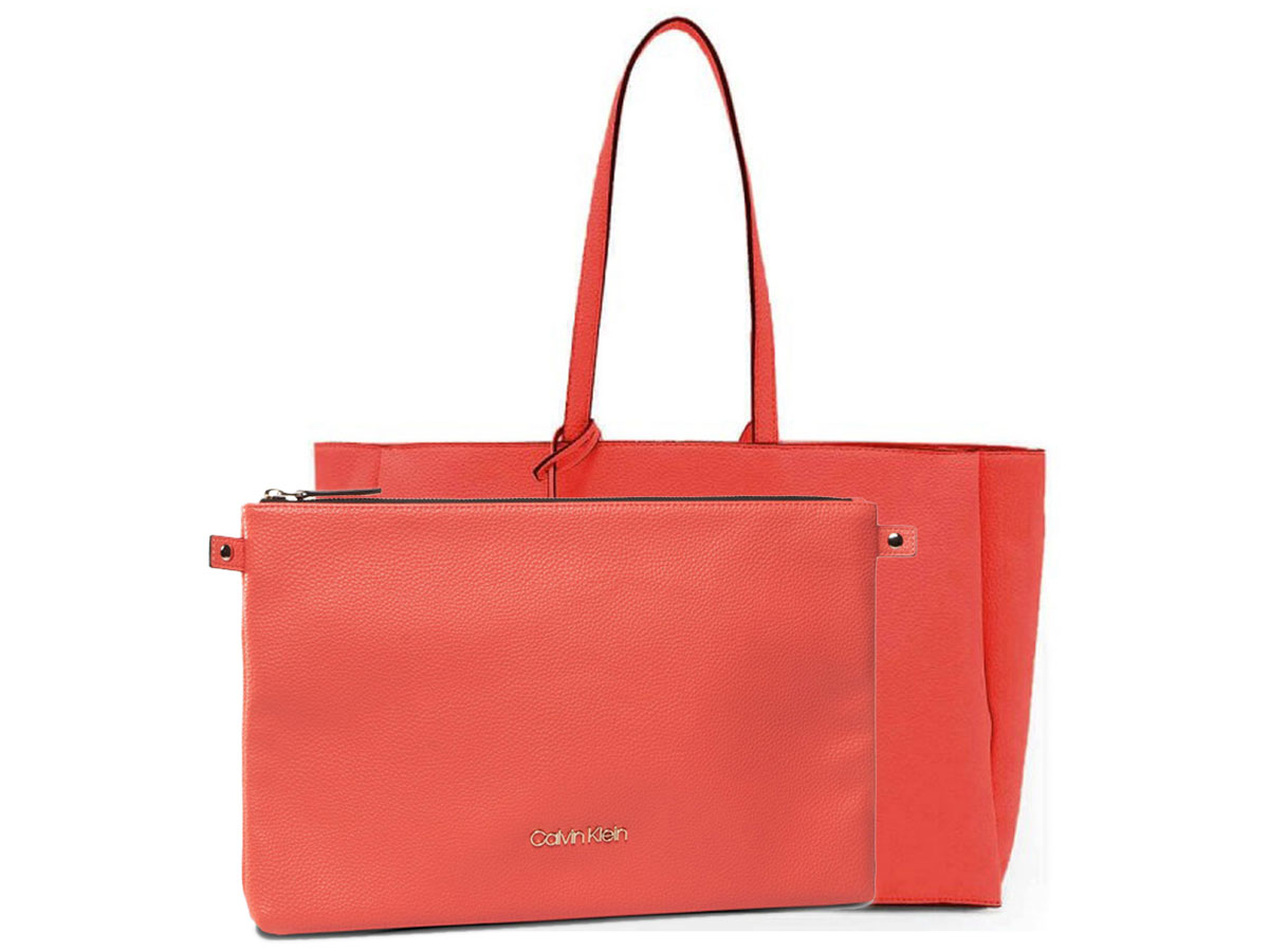 Calvin Klein Laptop Tote Coral - Dames Laptoptas met Sleeve