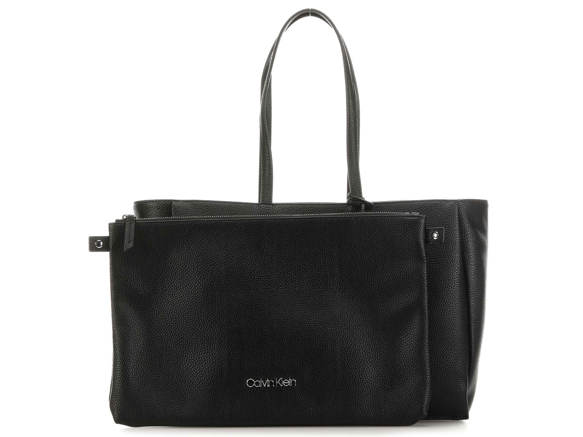 Calvin Klein Sided Shopper Tas met Uitneembare Laptopsleeve (Zwart)