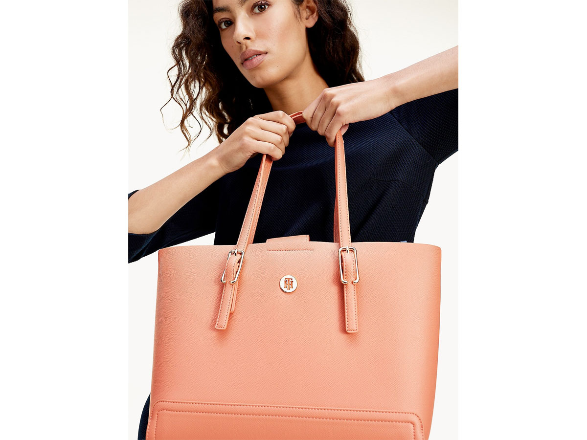 Tommy Hilfiger Honey Medium Tote met Laptopsleeve (Clay Pink)