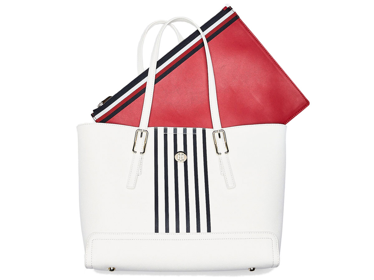 Tommy Hilfiger Honey Medium Tote met Laptopsleeve (Bright White)