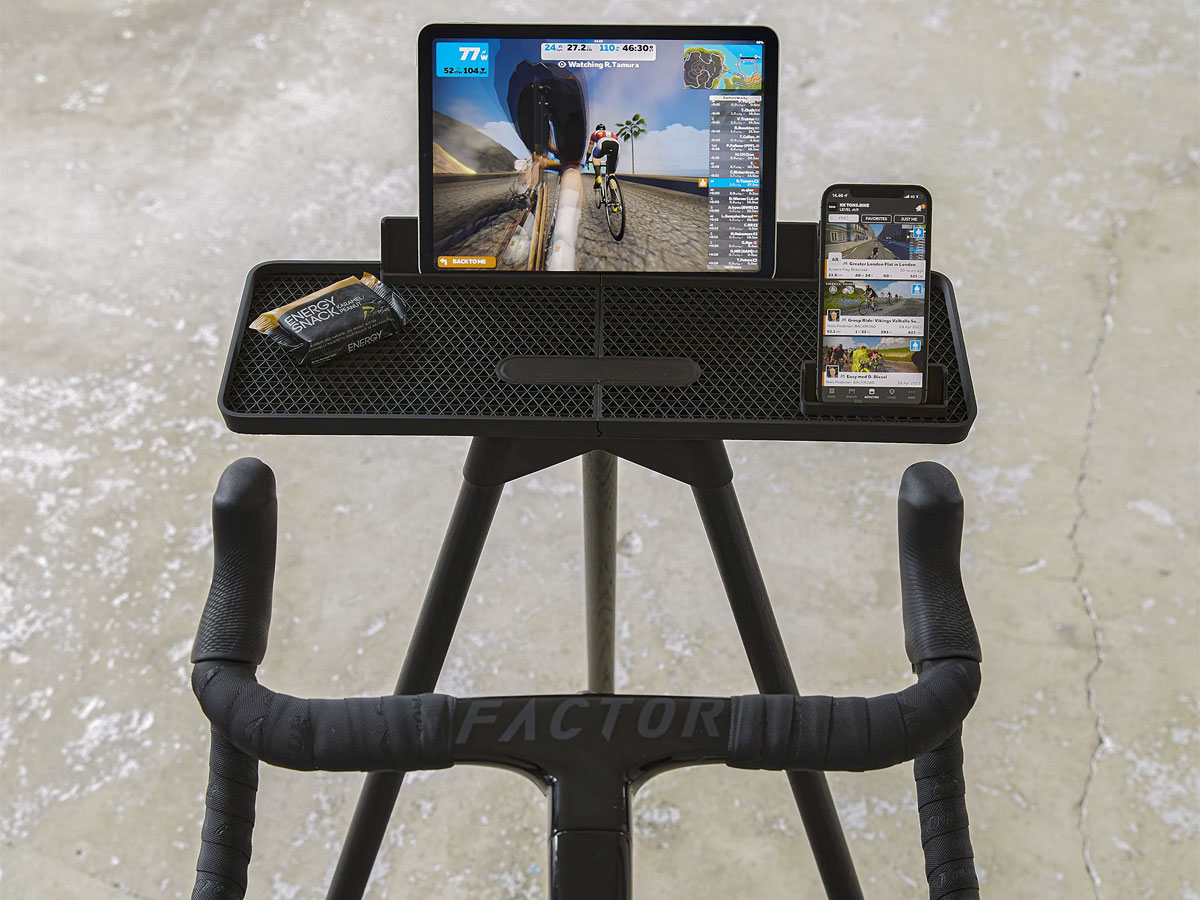 Tons iPad Race Bar Matt Black - Trainer Desk voor Zwift en Wahoo