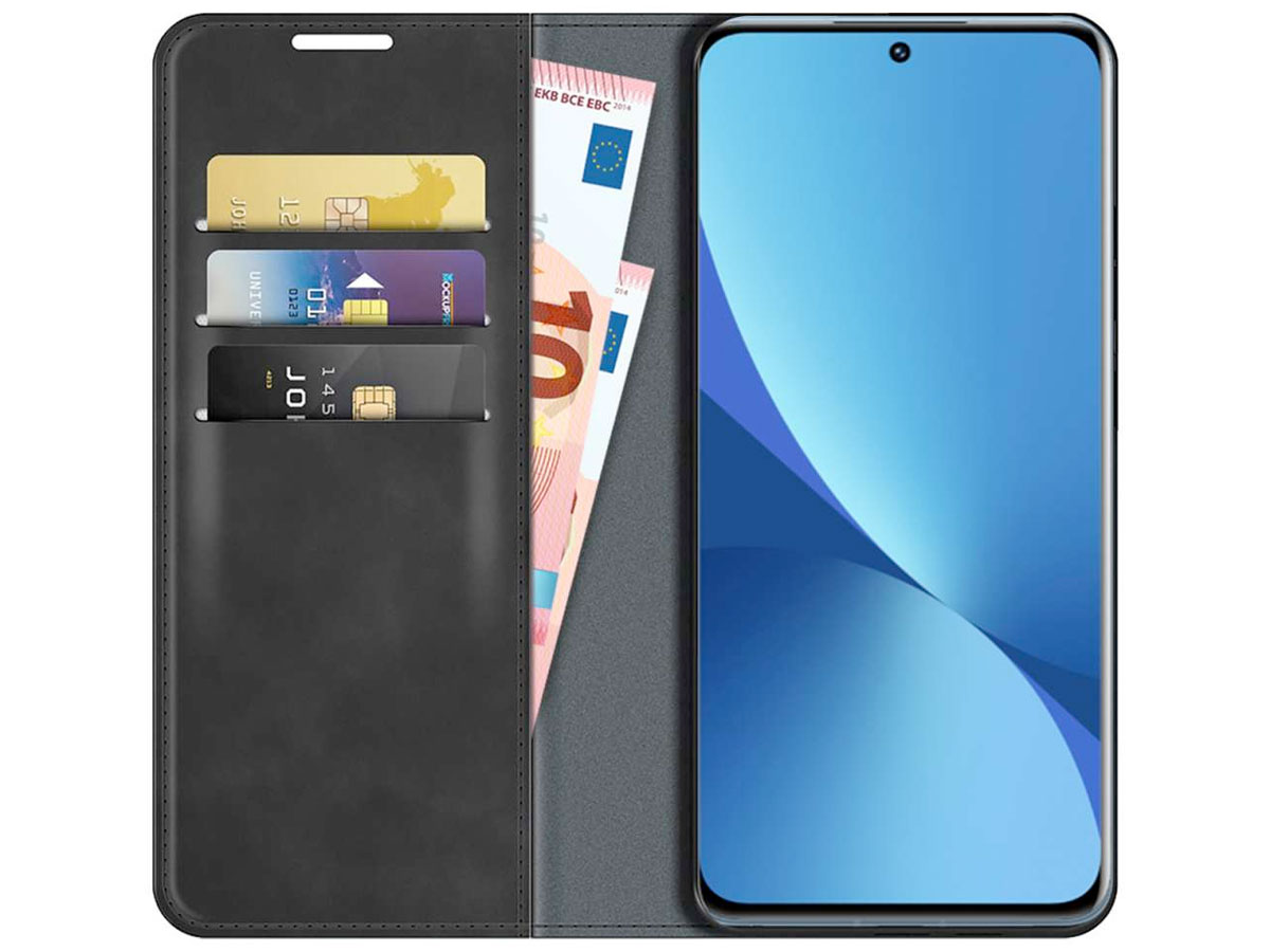 Just in Case Slim Wallet Case Zwart - Xiaomi 12/12X hoesje