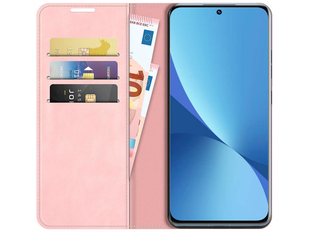 Just in Case Slim Wallet Case Roze - Xiaomi 12 Pro hoesje