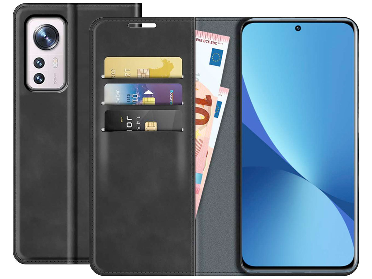 Just in Case Slim Wallet Case Zwart - Xiaomi 12 Pro hoesje