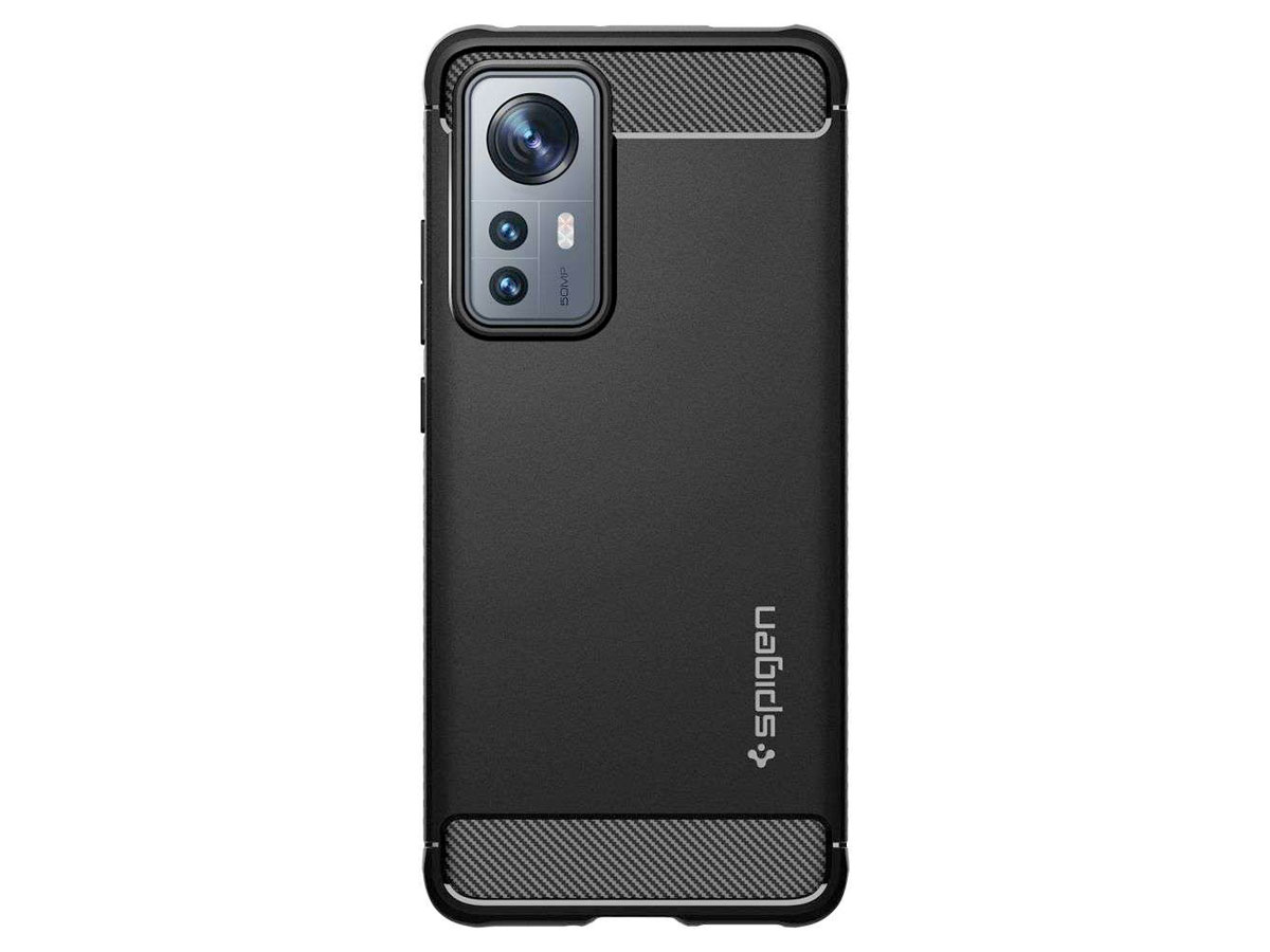 Spigen Rugged Armor Case Zwart - Xiaomi 12 Pro Hoesje