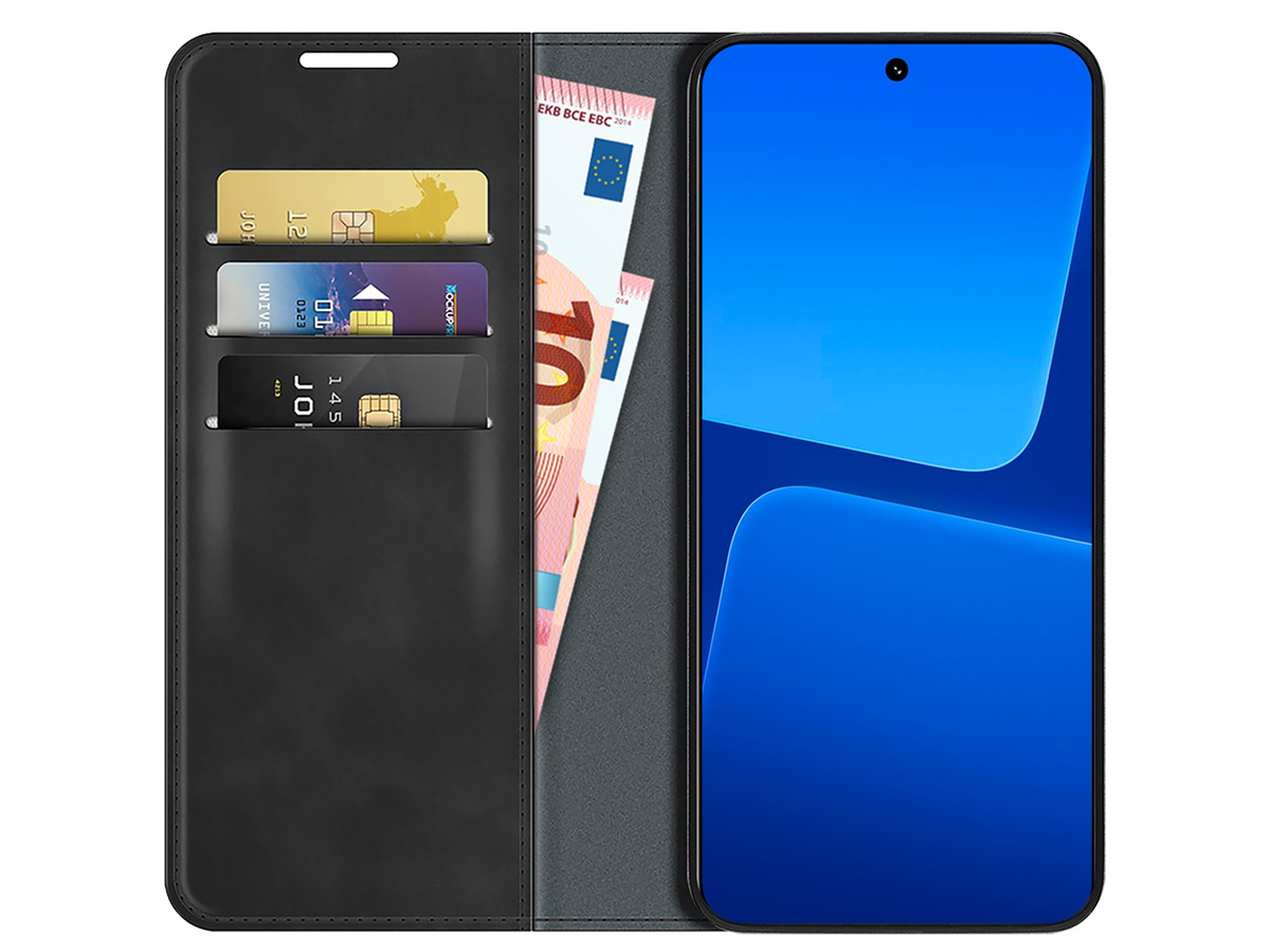 Just in Case Slim Wallet Case Zwart - Xiaomi 13 hoesje