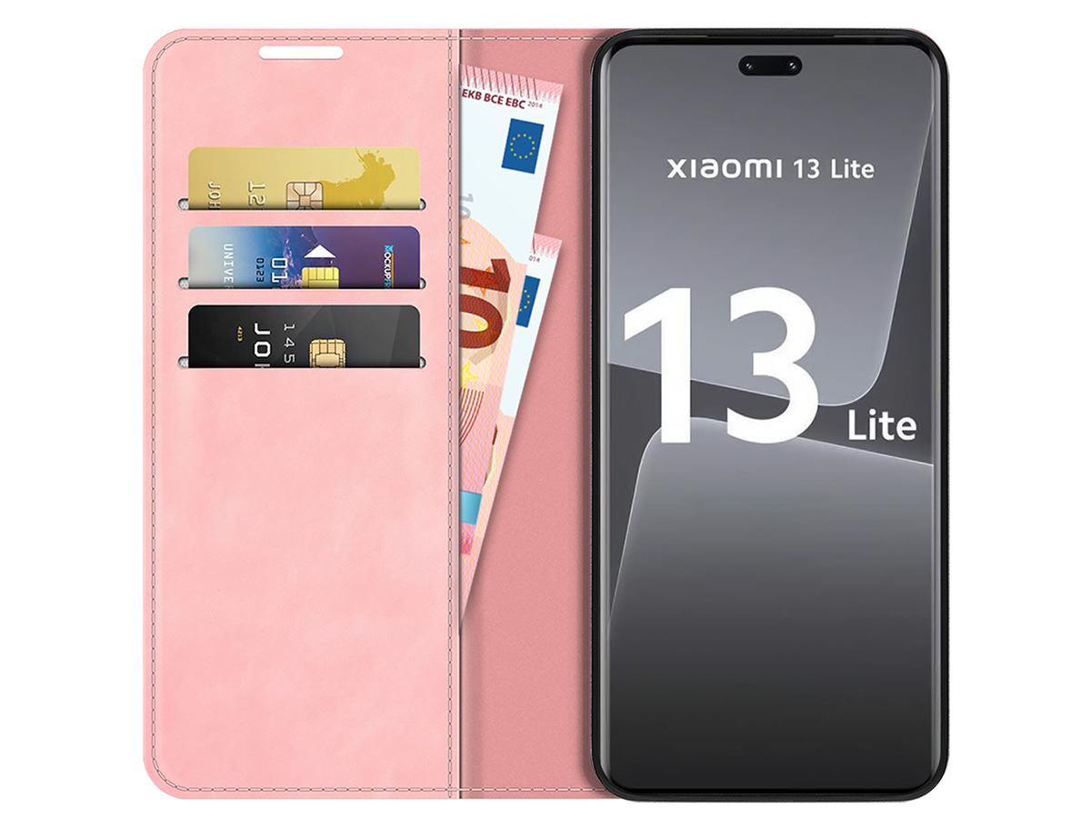 Just in Case Slim Wallet Case Roze - Xiaomi 13 Lite hoesje