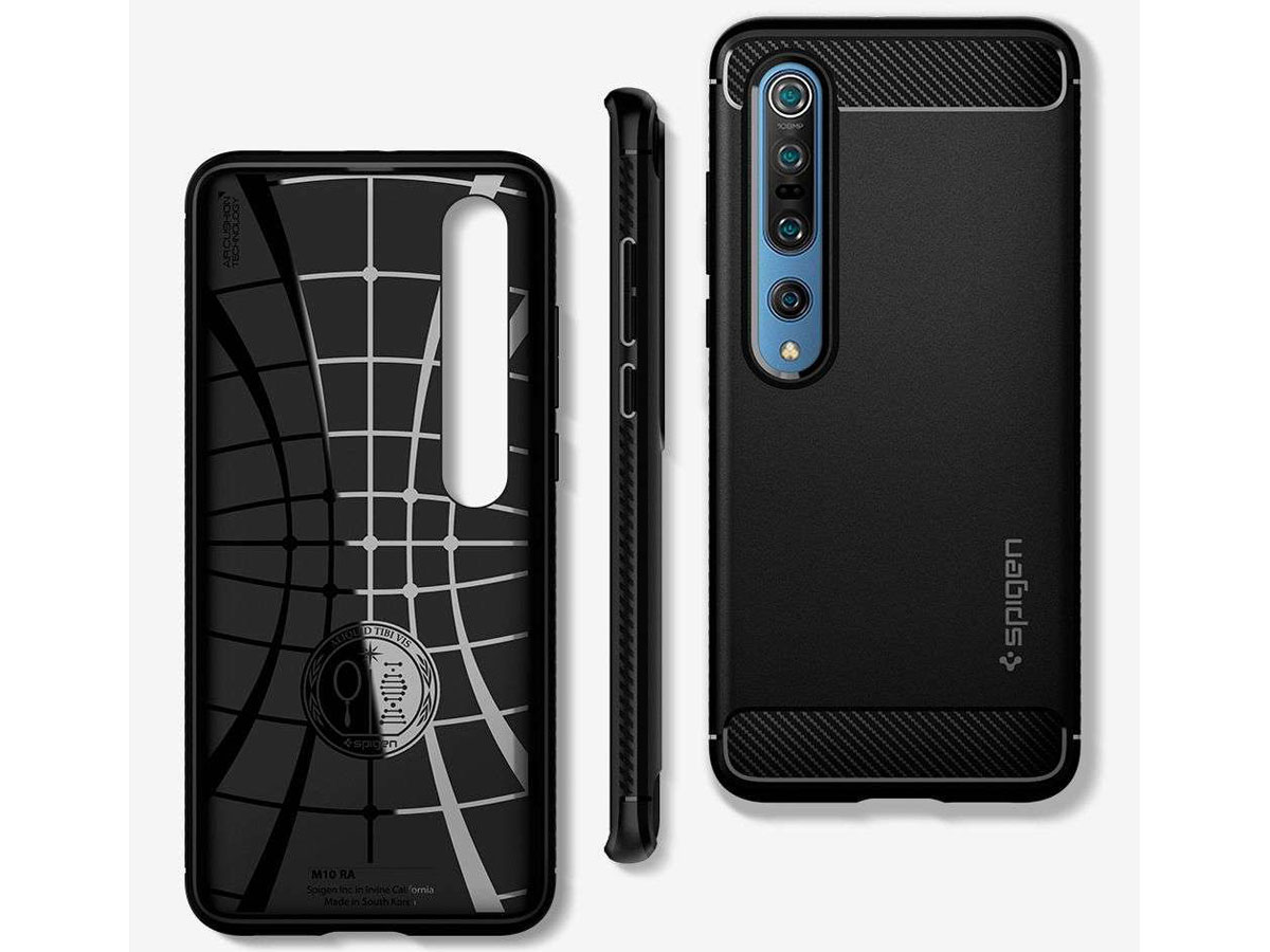 Spigen Rugged Armor Case Zwart - Xiaomi Mi 10 (Pro) Hoesje