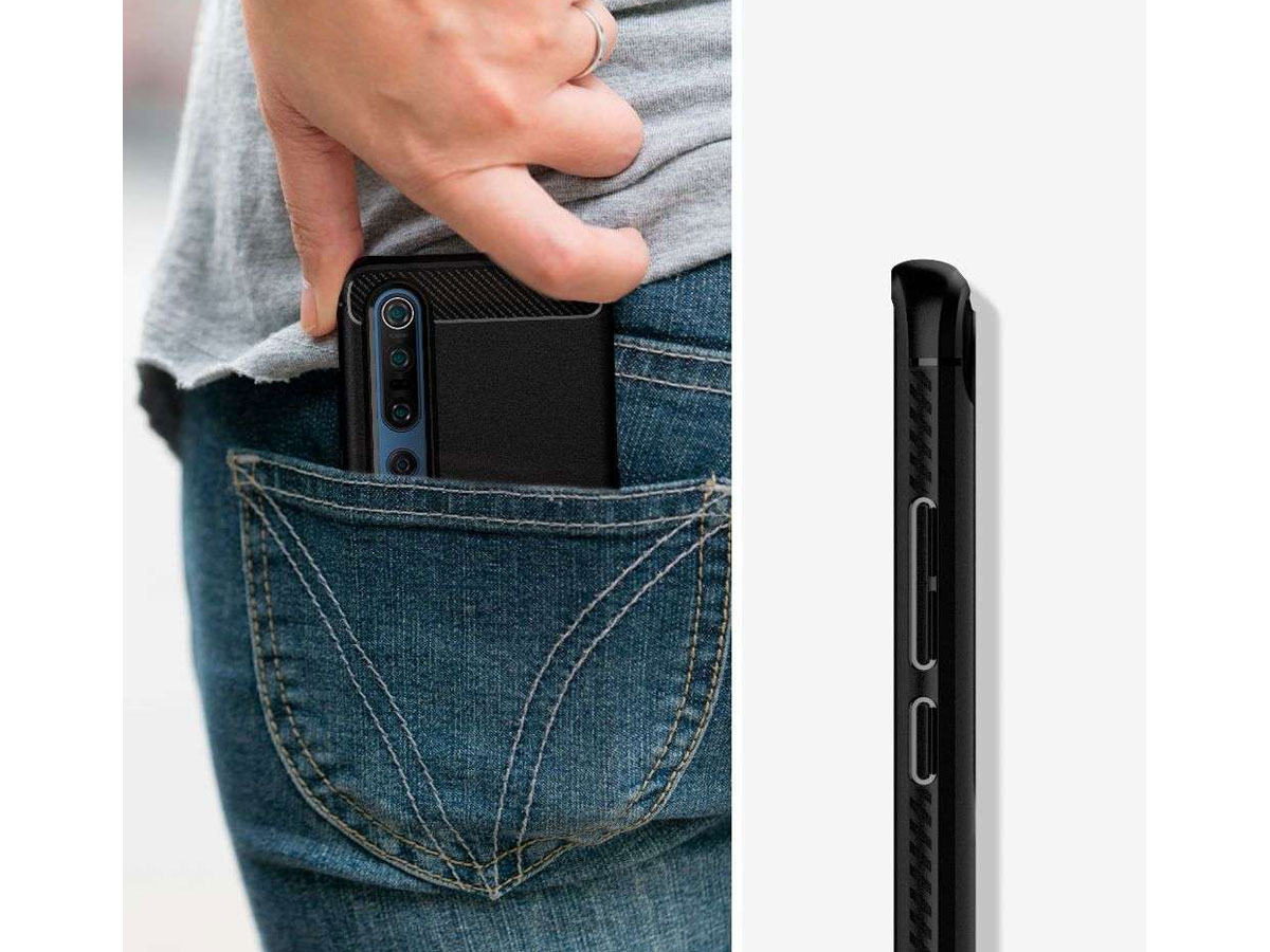 Spigen Rugged Armor Case Zwart - Xiaomi Mi 10 (Pro) Hoesje