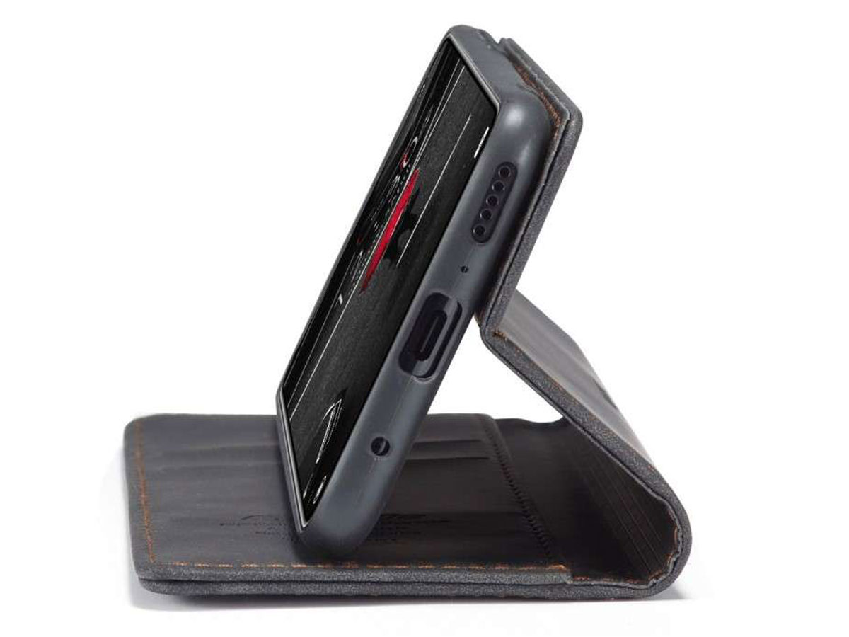 CaseMe Vintage BookCase Zwart - Xiaomi Mi 10T Lite hoesje