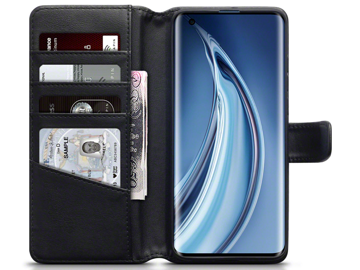 CaseBoutique Wallet Case Zwart Leer - Xiaomi Mi 10 Pro hoesje