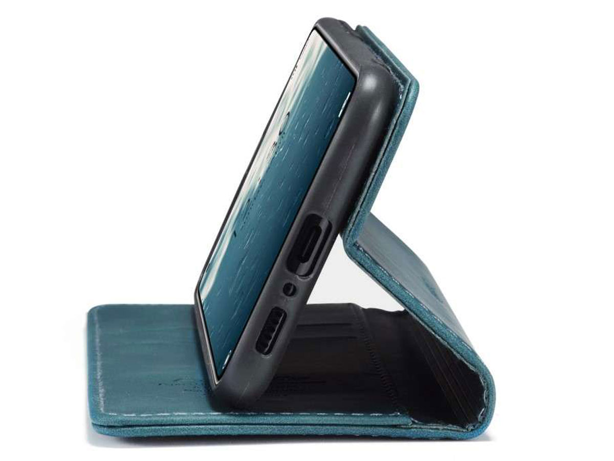 CaseMe Vintage BookCase Blauw - Xiaomi Mi 10T (Pro) hoesje