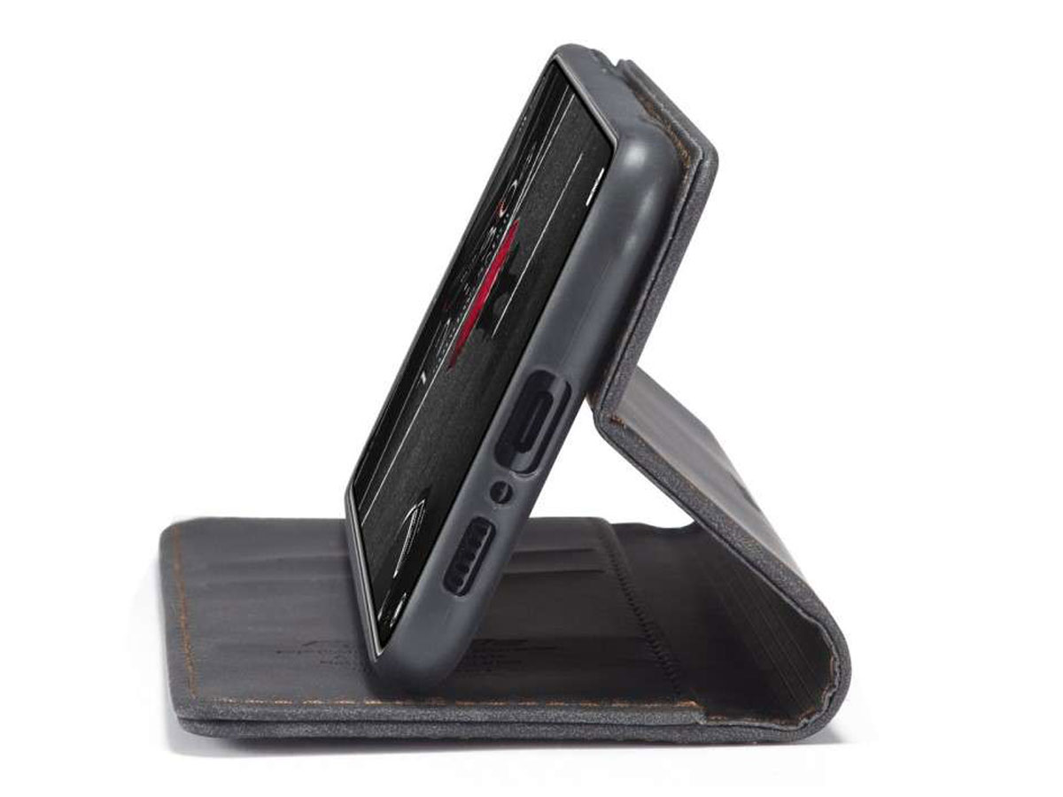 CaseMe Vintage BookCase Zwart - Xiaomi Mi 10T (Pro) hoesje