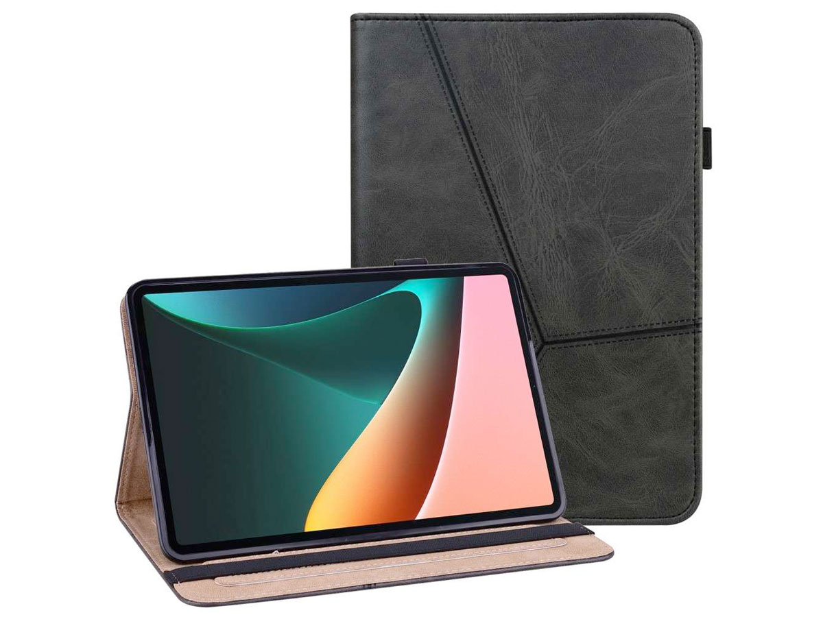 Geometric PU Leather Folio Case Zwart - Xiaomi Pad 5 Hoesje