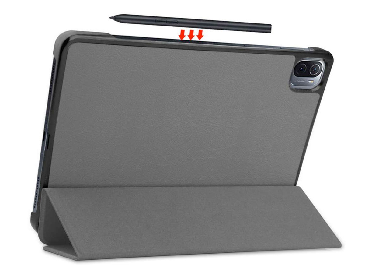 Smart Slimfit Stand Folio Case Grijs - Xiaomi Pad 5 Hoesje