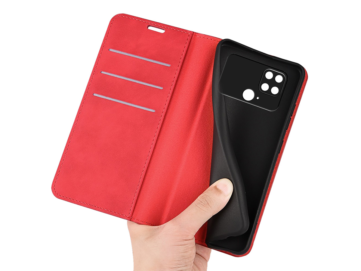 Just in Case Slim Wallet Case Rood - Xiaomi Poco C40 hoesje