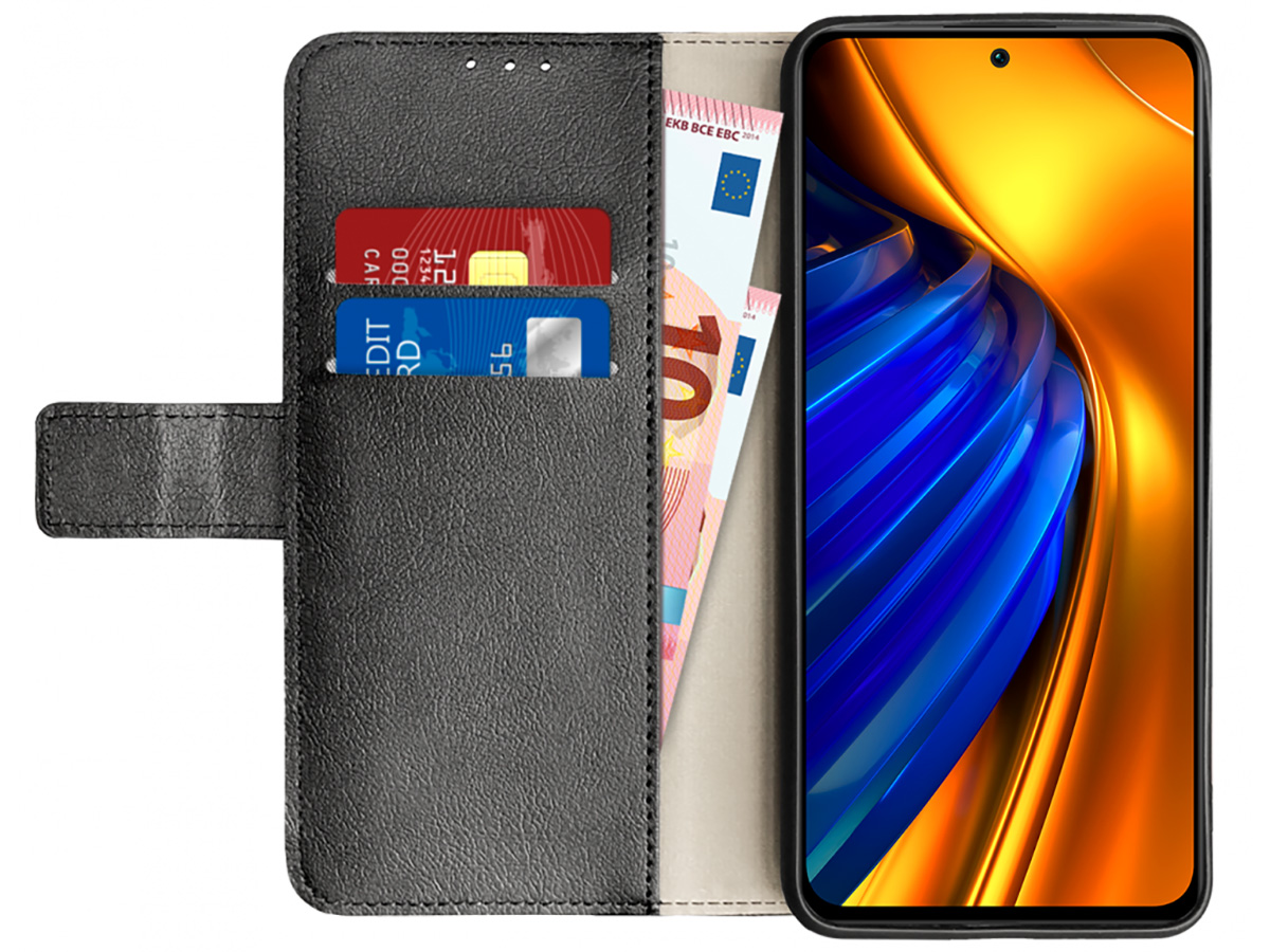 Just in Case Wallet Case Zwart - Xiaomi Poco F4 hoesje