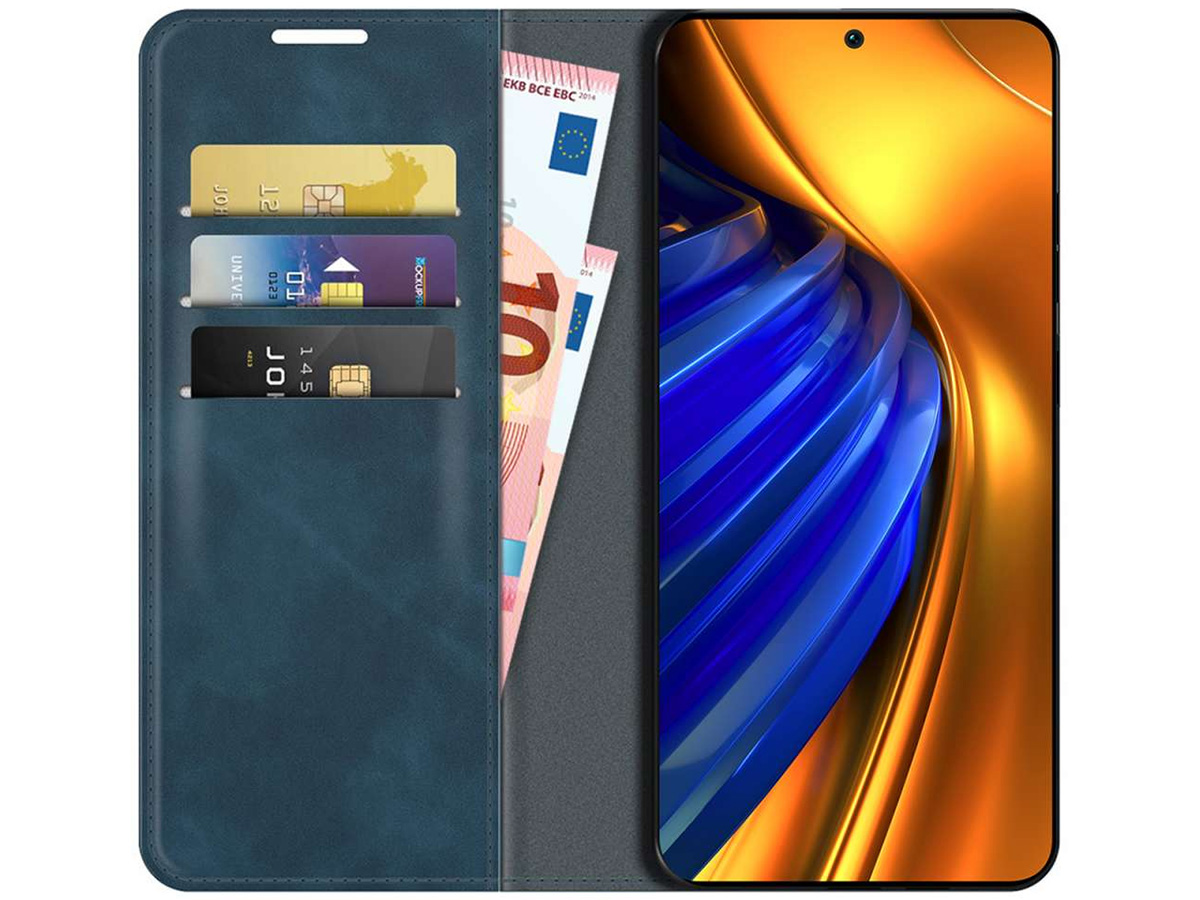 Just in Case Slim Wallet Case Blauw - Xiaomi Poco F4 hoesje