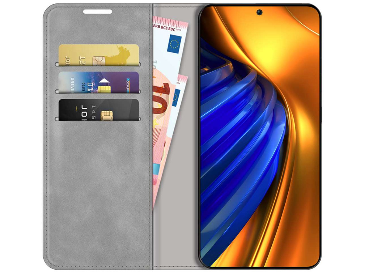 Just in Case Slim Wallet Case Grijs - Xiaomi Poco F4 hoesje
