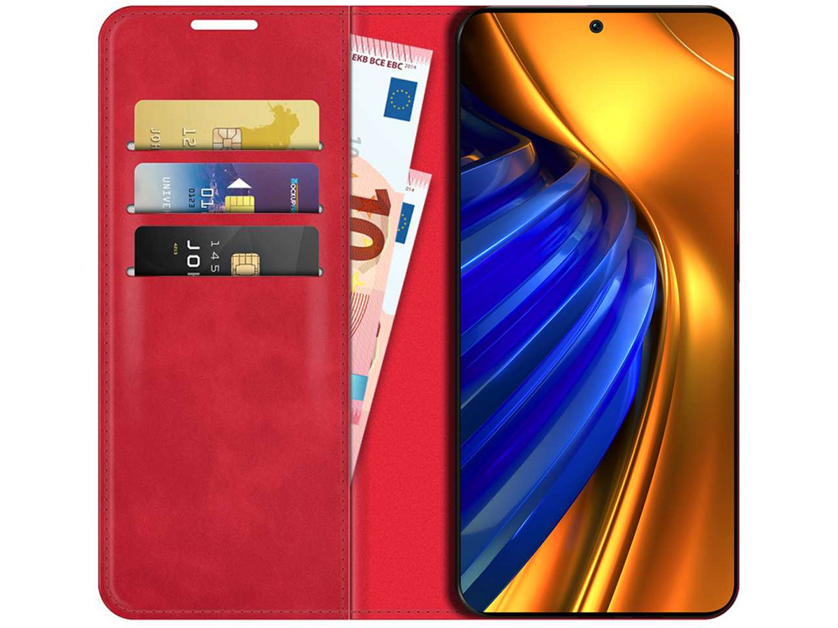 Just in Case Slim Wallet Case Rood - Xiaomi Poco F4 hoesje