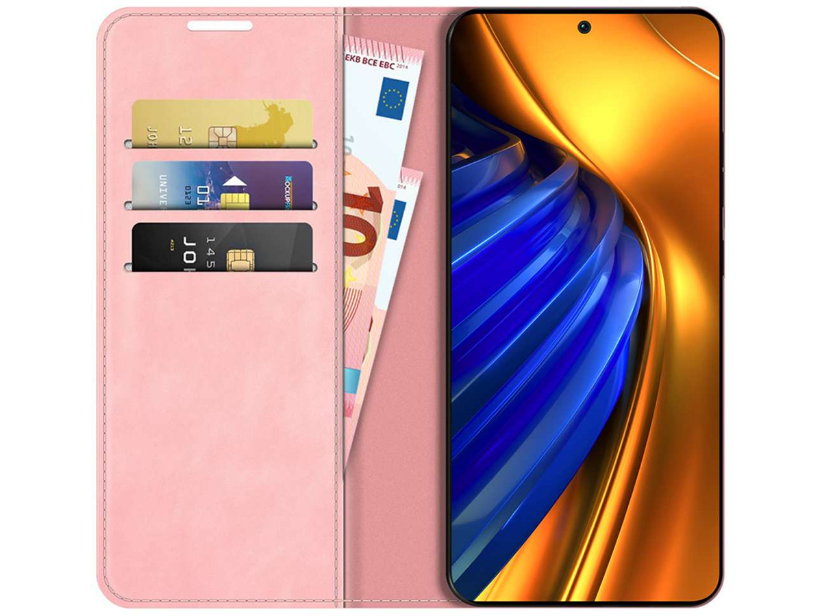 Just in Case Slim Wallet Case Roze - Xiaomi Poco F4 hoesje