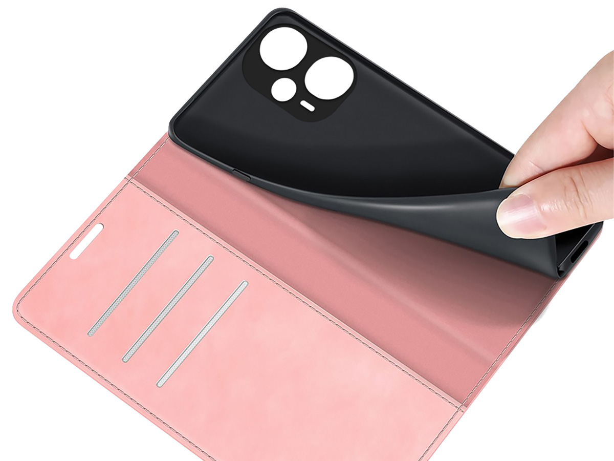 Just in Case Slim Wallet Case Roze - Xiaomi Poco F5 hoesje