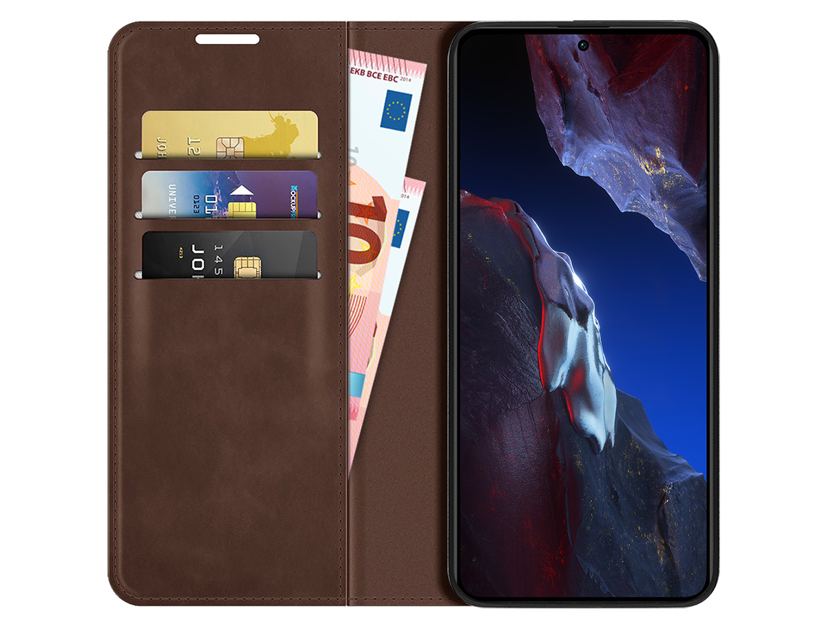 Just in Case Slim Wallet Case Bruin - Xiaomi Poco F5 Pro hoesje