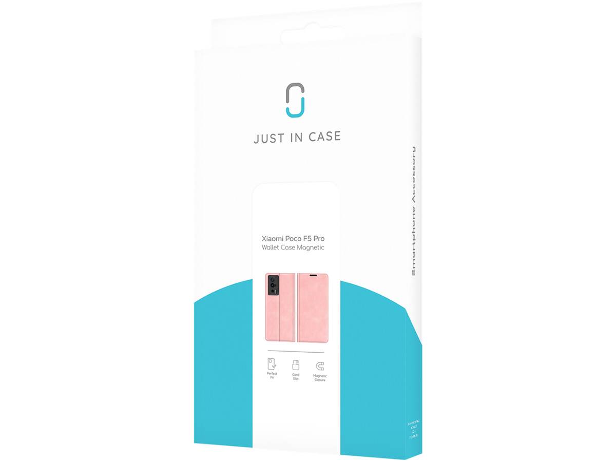 Just in Case Slim Wallet Case Roze - Xiaomi Poco F5 Pro hoesje